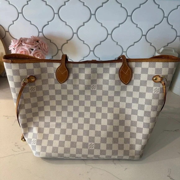 Authentic Louis Vuitton Neverfull MM Damier Azur - Picture 8 of 13